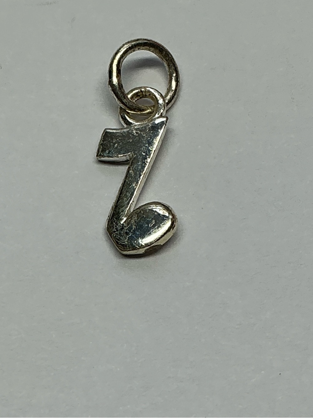 Sterling Silver Music Note Charm Pendant - Silver. 5/8 inch long